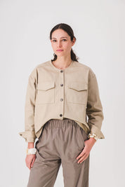 women's short jacket_beige_dolly_jacket_pe25