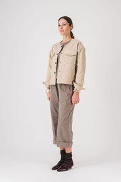 women's short jacket_beige_dolly_jacket_pe25