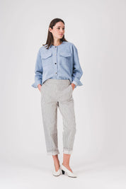 women's short denim jacket in blue serena jacket pe25