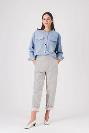 women's short denim jacket in blue serena jacket pe25