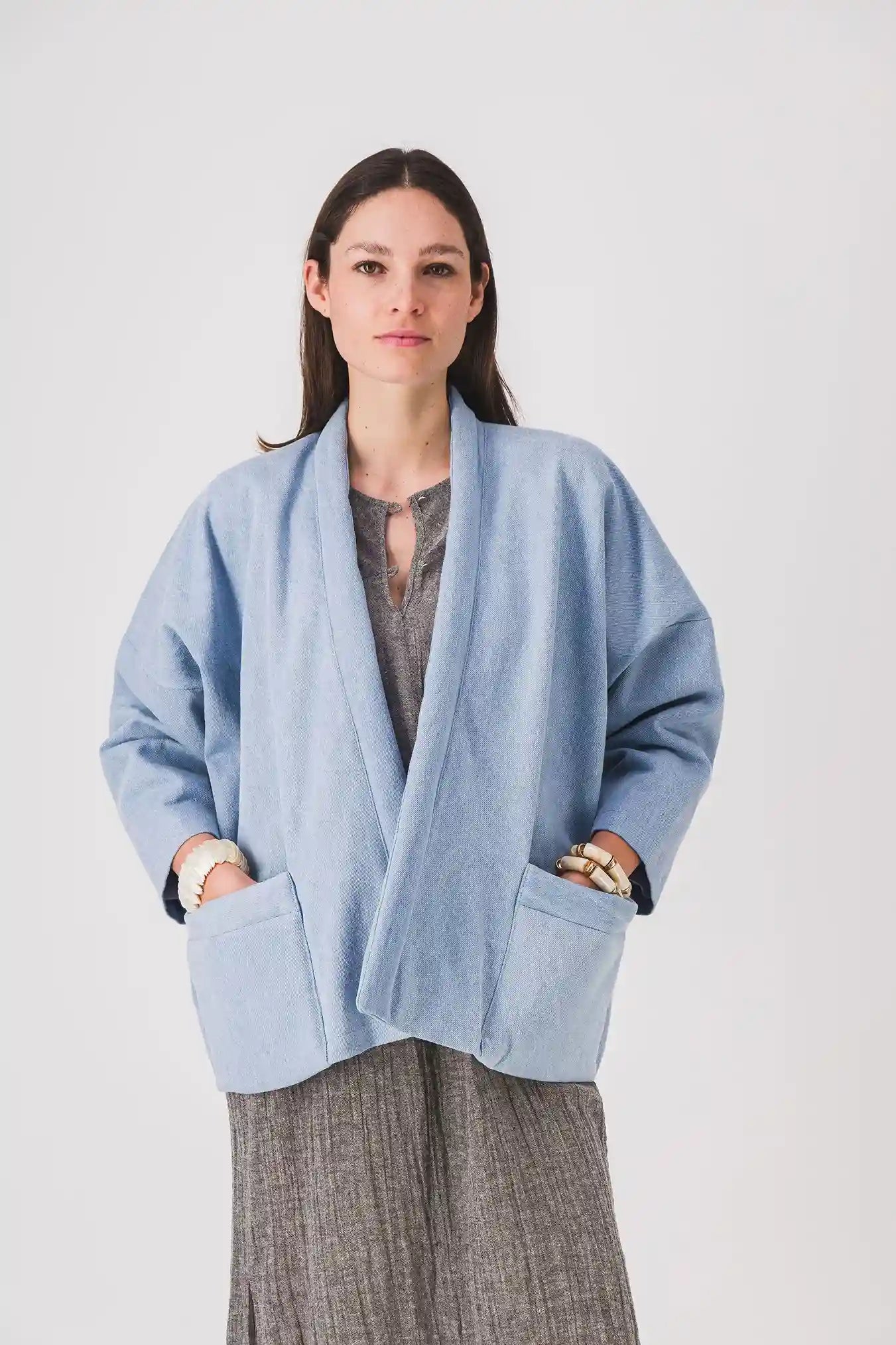 women's kimono jacket_blue jeans_barbara jacket_pe25